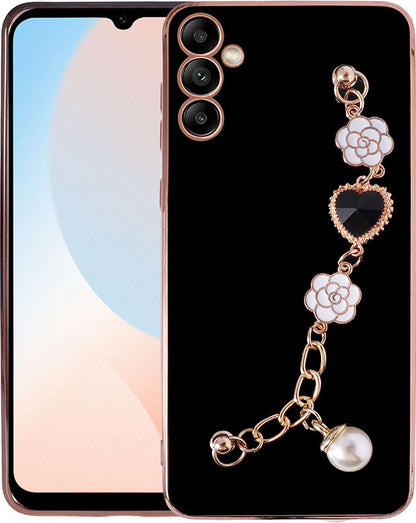 Galaxy A54 Kılıf El Tutamaçlı Kamera Korumalı Mnc Taka Silikon Kapak-Siyah