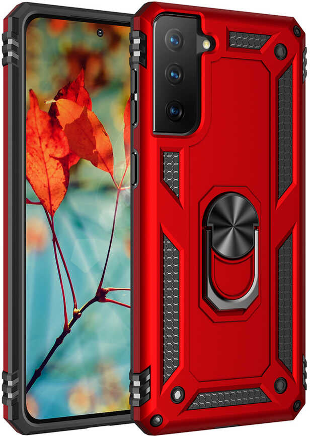 Galaxy S21 Kılıf Mnc Vega Kapak-Kırmızı