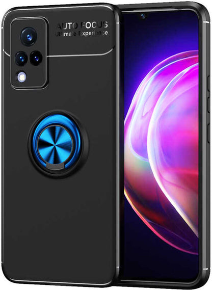 Vivo V21 Kılıf Mnc Ravel Silikon Kapak-Siyah-Mavi