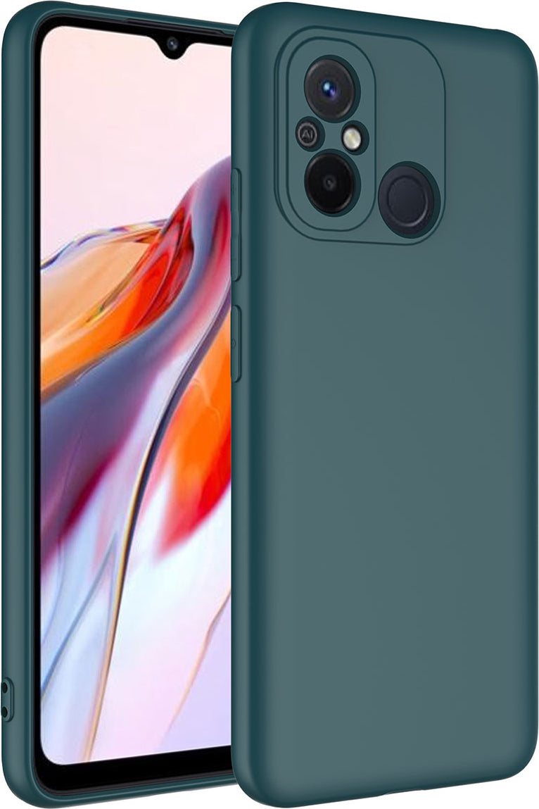 Xiaomi Redmi 12C Kılıf Mnc Mara Laaakan Kapak-Koyu Yeşil