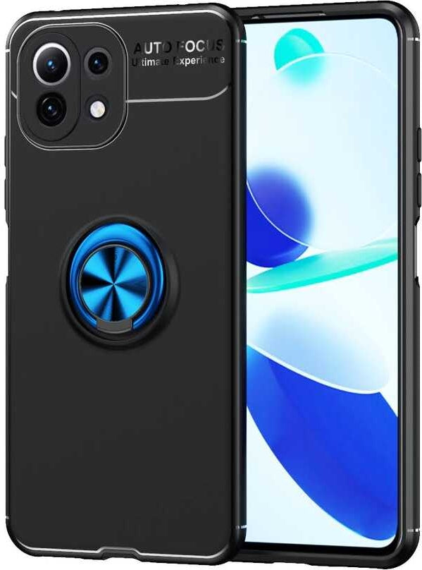 Xiaomi Mi 11 Lite Kılıf Mnc Ravel Silikon Kapak-Siyah-Mavi