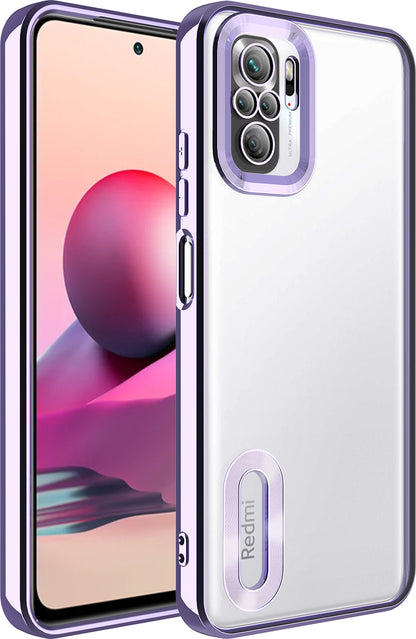 Xiaomi Redmi Note 10 Kılıf Kamera Korumalı Logo Gösteren Mnc Omega Kapak-Lila