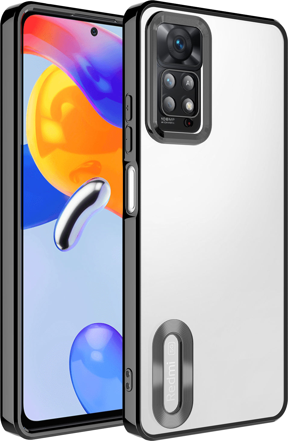 Xiaomi Redmi Note 11 Pro 5g Kılıf Kamera Korumalı Logo Gösteren Mnc Omega Kapak-Siyah