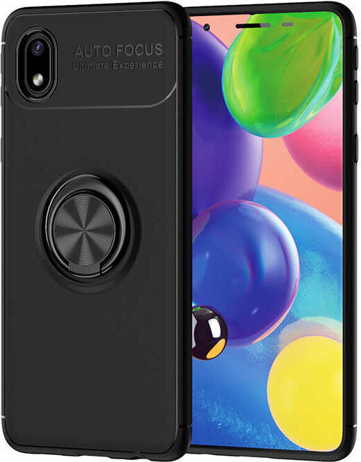 Galaxy A01 Core Kılıf Mnc Ravel Silikon Kapak-Siyah