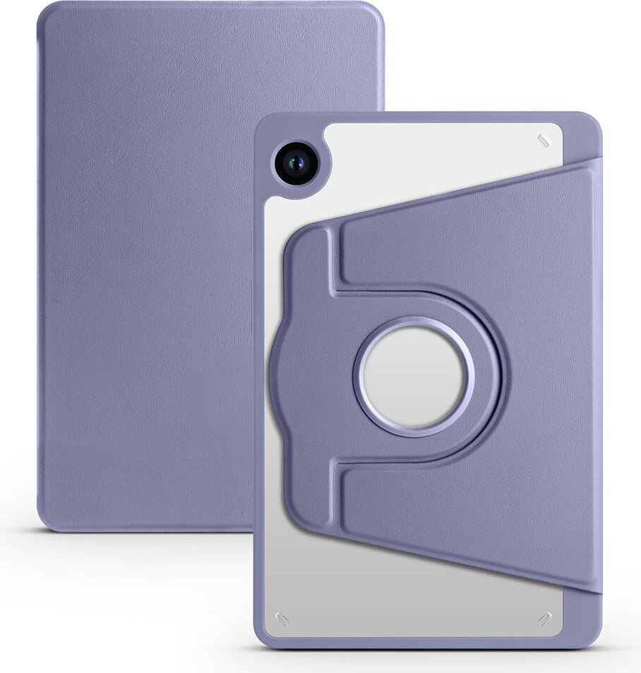 Galaxy Tab A9 Kılıf Uyumlu Mnc Termik Kalem Bölmeli Dönebilen Standlı Kılıf-Lavendery Gray