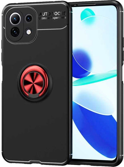 Xiaomi Mi 11 Lite Kılıf Mnc Ravel Silikon Kapak-Siyah-Kırmızı