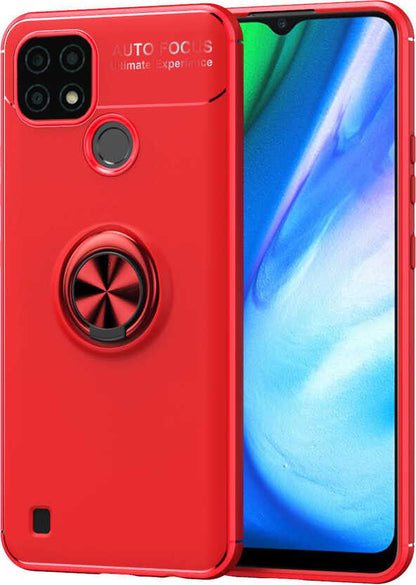 Realme C21 Kılıf Mnc Ravel Silikon Kapak-Kırmızı