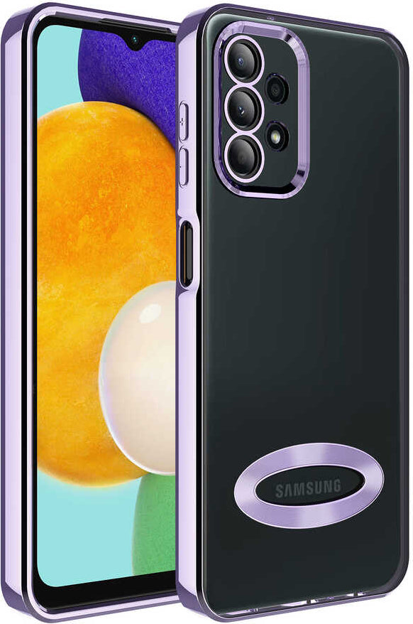 Galaxy A13 4g Kılıf Kamera Korumalı Logo Gösteren Mnc Omega Kapak-Lila