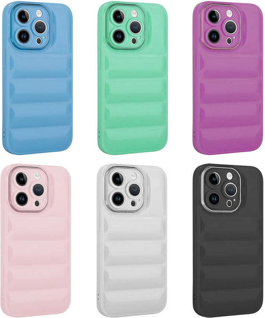 Apple iPhone 14 Pro Kılıf Kamera Korumalı Parlak Airbag'li Mnc Galya Kapak-Beyaz