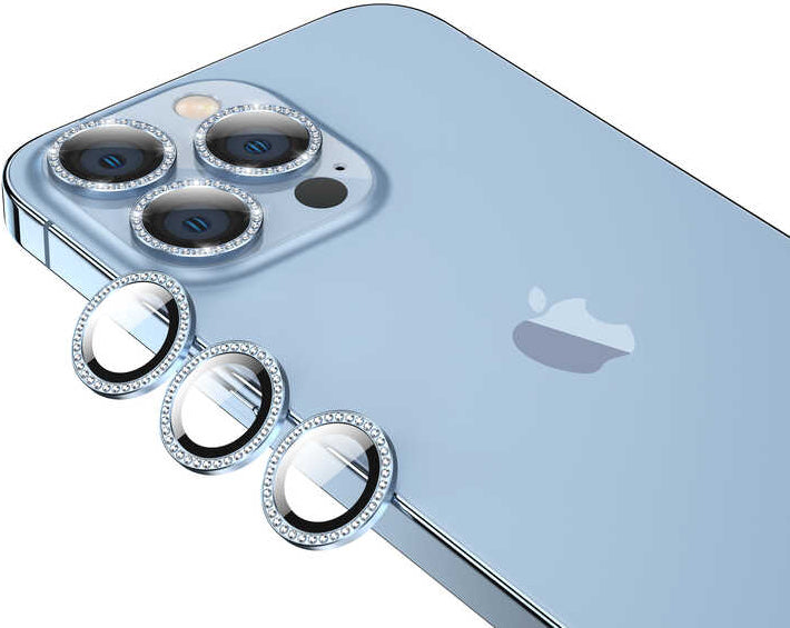 iPhone 13 Pro Max Uyumlu Mnc Cl-06 Kamera Lens Koruyucu-Mavi