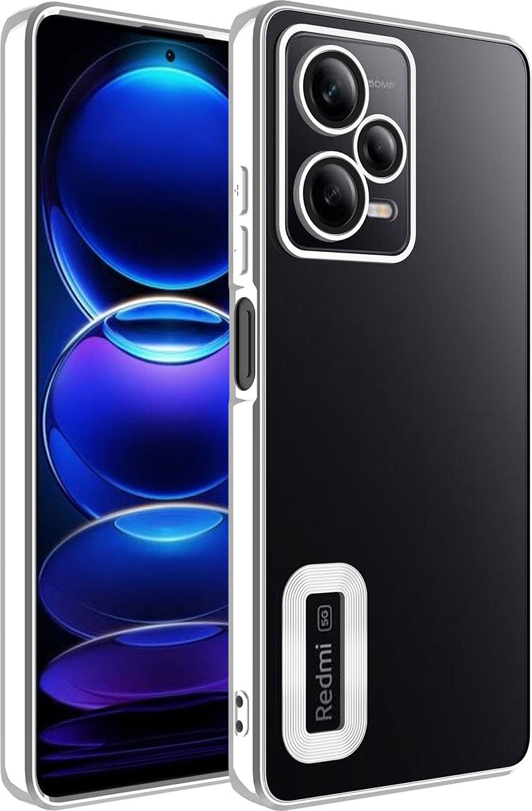 Xiaomi Redmi Note 12 5g Kılıf Kamera Korumalı Logo Gösteren Mnc Omega Kapak-Gümüş