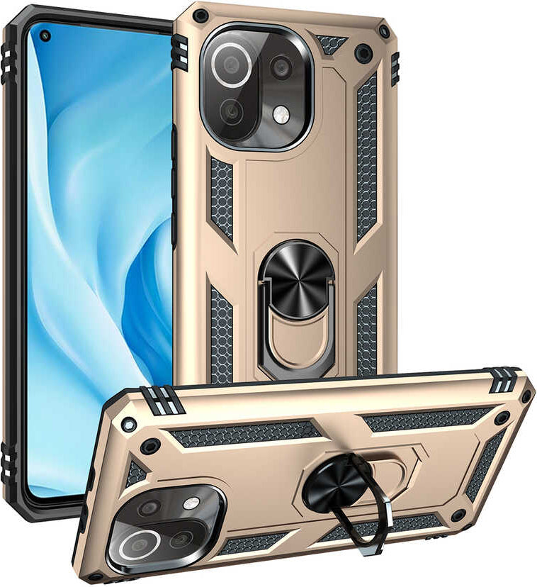 Xiaomi Mi 11 Lite Kılıf Mnc Vega Kapak-Gold
