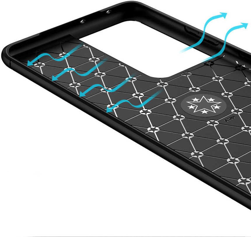 Galaxy S21 Ultra Kılıf Mnc Ravel Silikon Kapak-Kırmızı
