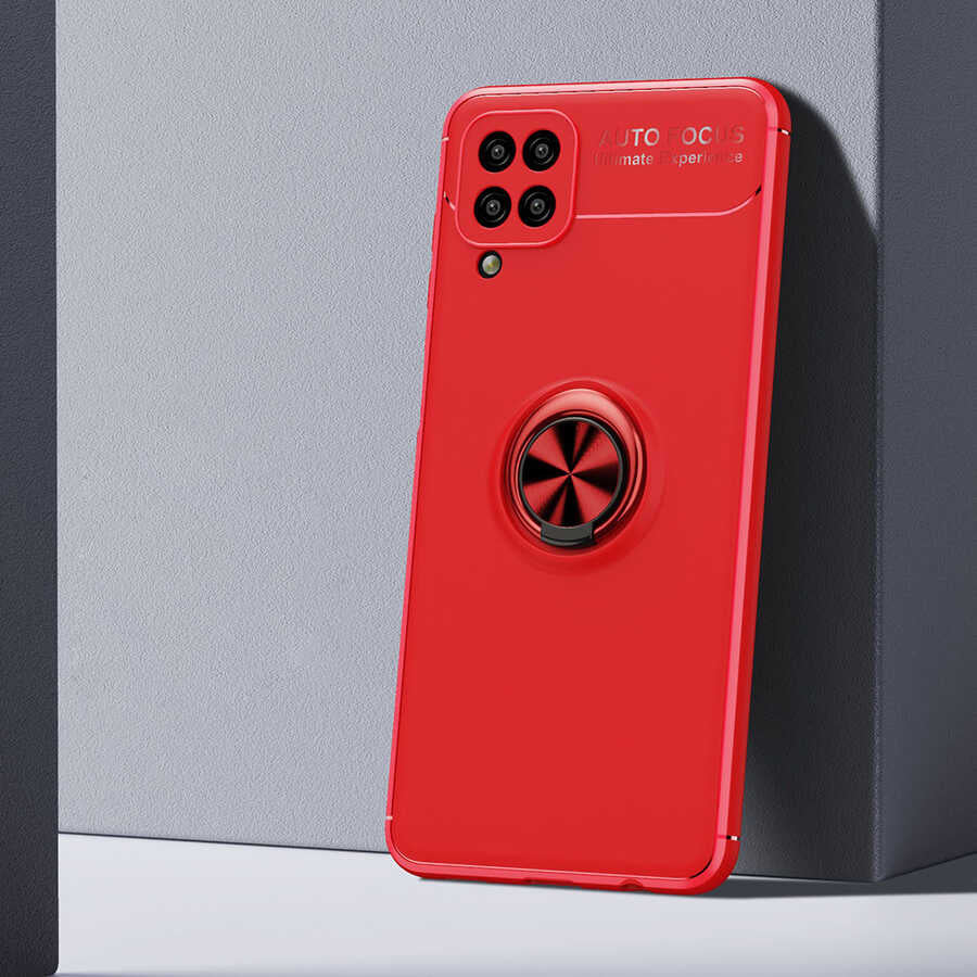 Galaxy A12 Kılıf Mnc Ravel Silikon Kapak-Kırmızı