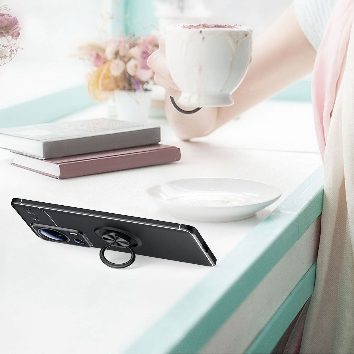 Xiaomi Mi 13 Lite Kılıf Mnc Ravel Silikon Kapak-Siyah