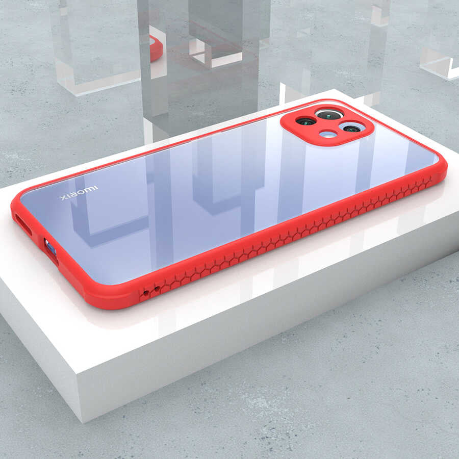 Xiaomi Mi 11 Lite Kılıf mnc Kaff Kapak-Kırmızı