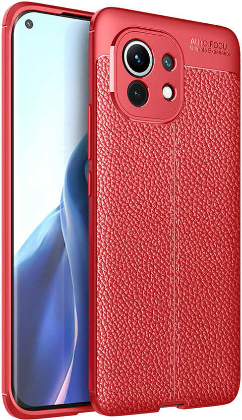 Xiaomi Mi 11 Kılıf Mnc Niss Silikon Kapak-Kırmızı