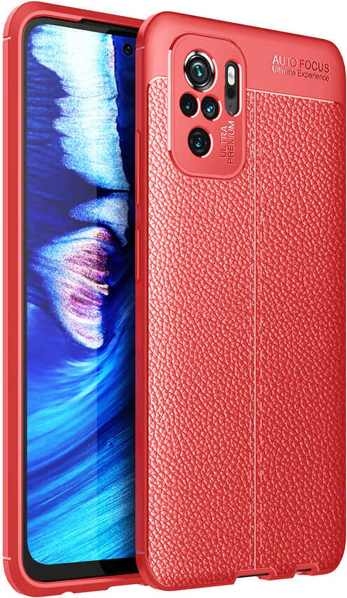 Xiaomi Redmi Note 10S Kılıf Mnc Niss Silikon Kapak-Kırmızı