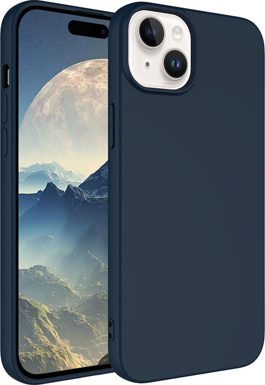 Apple iPhone 15 Plus Kılıf Mnc Lsr Laaakan Kapak-Lacivert