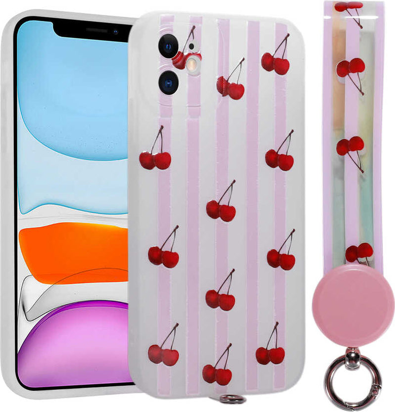 Apple iPhone 11 Kılıf Desenli El Askılı Ipli Mnc Arte Silikon Kapak-No9