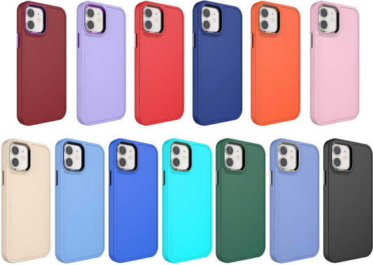 Apple iPhone 11 Kılıf Metal Çerçeve ve Buton Tasarımlı Sert Mnc Botox Kapak-Saks Mavi