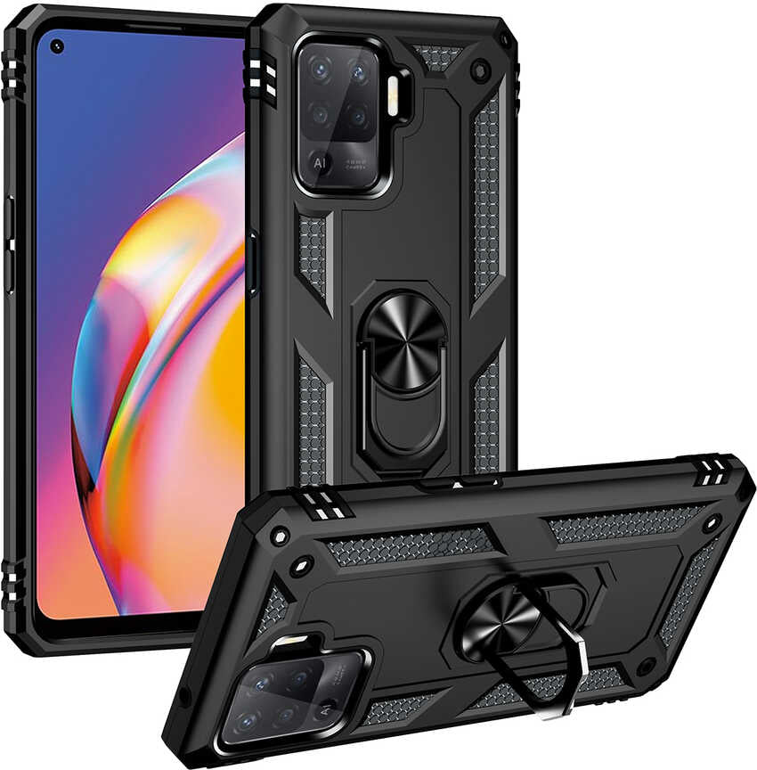 Oppo Reno 5 Lite Kılıf Mnc Vega Kapak-Siyah