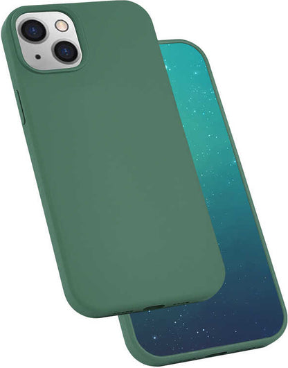 iPhone 13 Kılıf Mnc Silk Silikon-Koyu Yeşil