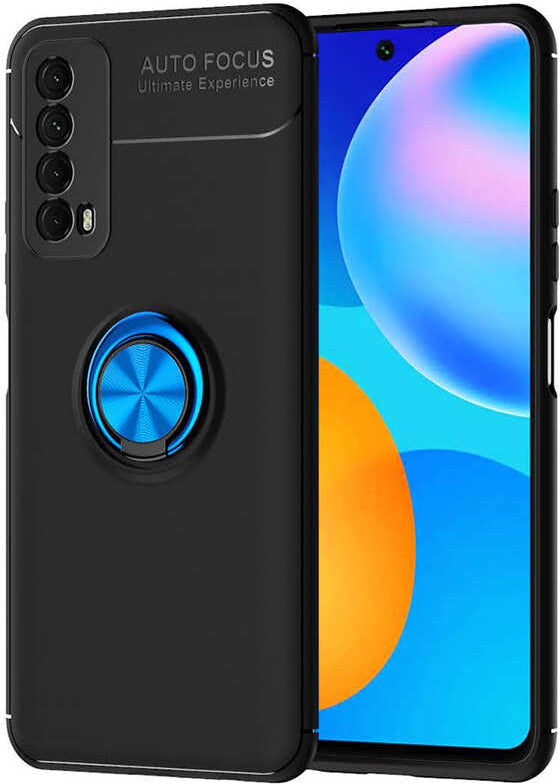 Huawei P Smart 2021 Kılıf Mnc Ravel Silikon Kapak-Siyah-Mavi