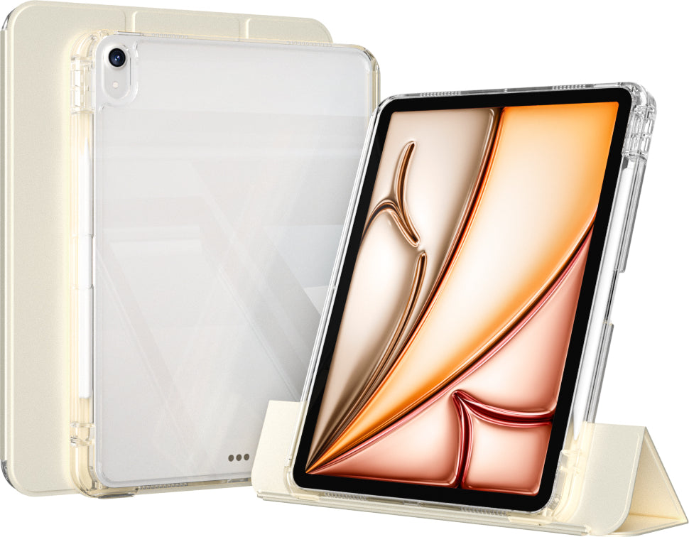 iPad Air 11 2025 M3 Kılıf Magnetik Ayrılabilen Airbagli Mnc Sliding Tablet Kılıfı - Gold