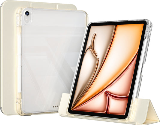 iPad Air 11 2025 M3 Kılıf Magnetik Ayrılabilen Airbagli Mnc Sliding Tablet Kılıfı - Gold