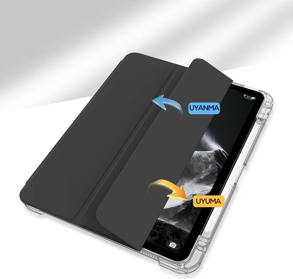 iPad Air 11 2025 M3 Kılıf Magnetik Ayrılabilen Airbagli Mnc Sliding Tablet Kılıfı - Gold