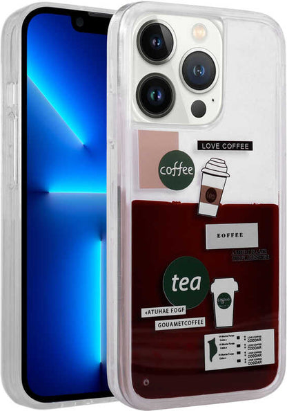 Apple iPhone 14 Pro Kılıf Desenli Sıvılı Mnc Drink Silikon Kapak-No2