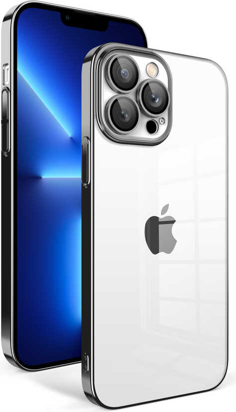Apple iPhone 12 Pro Kılıf Kamera Korumalı Renkli Çerçeveli Mnc Garaj Kapak-Siyah