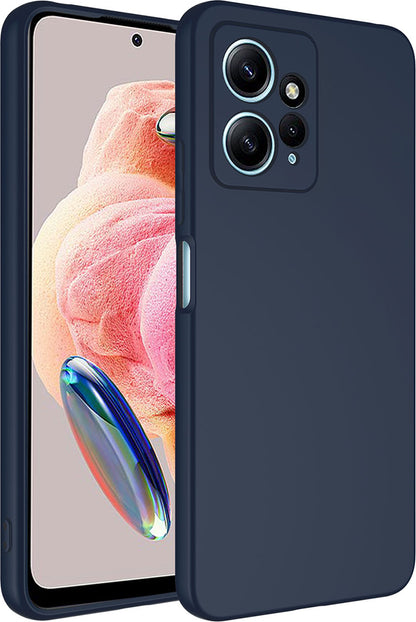 Xiaomi Redmi Note 12 4g Kılıf Mnc Mara Laaakan Kapak-Lacivert