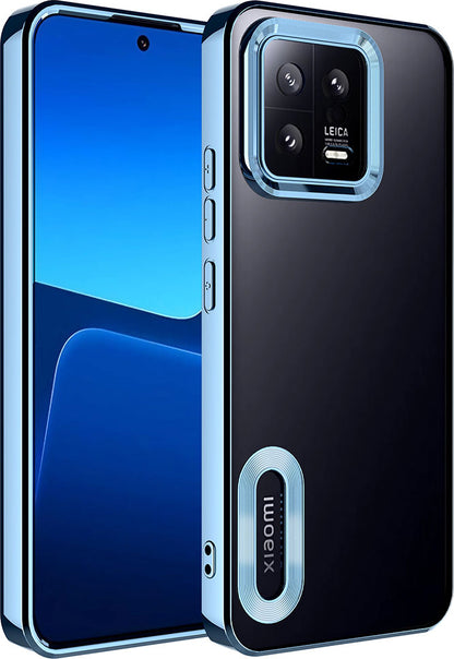 Xiaomi Mi 13 Kılıf Kamera Korumalı Logo Gösteren Mnc Omega Kapak-Mavi