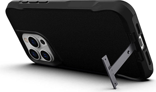 Apple iPhone 15 Pro Kılıf Mnc Airbag Kenarlı T-Max Mat Standlı Kapak-Gri