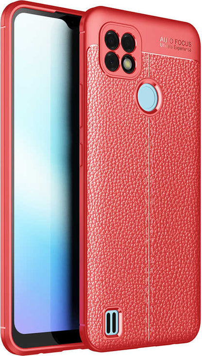 Realme C21 Kılıf Mnc Niss Silikon Kapak-Kırmızı