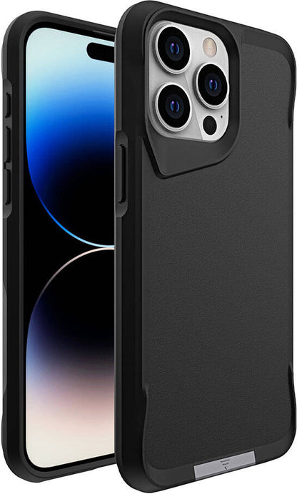Apple iPhone 15 Pro Kılıf Mnc Airbag Kenarlı T-Max Mat Standlı Kapak-Siyah