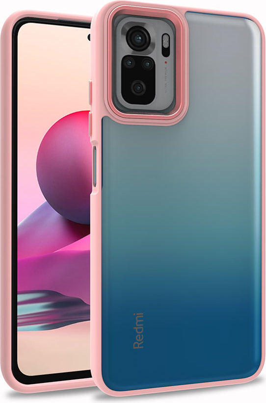 Xiaomi Redmi Note 10 Kılıf Mnc Flora Kapak-Rose Gold