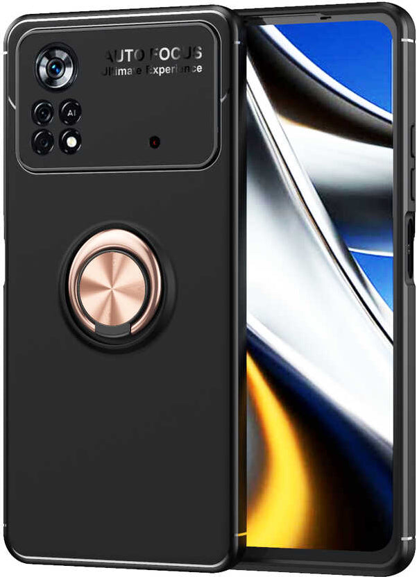 Xiaomi Poco M4 Pro 4g Kılıf Mnc Ravel Silikon Kapak-Siyah-Rose Gold