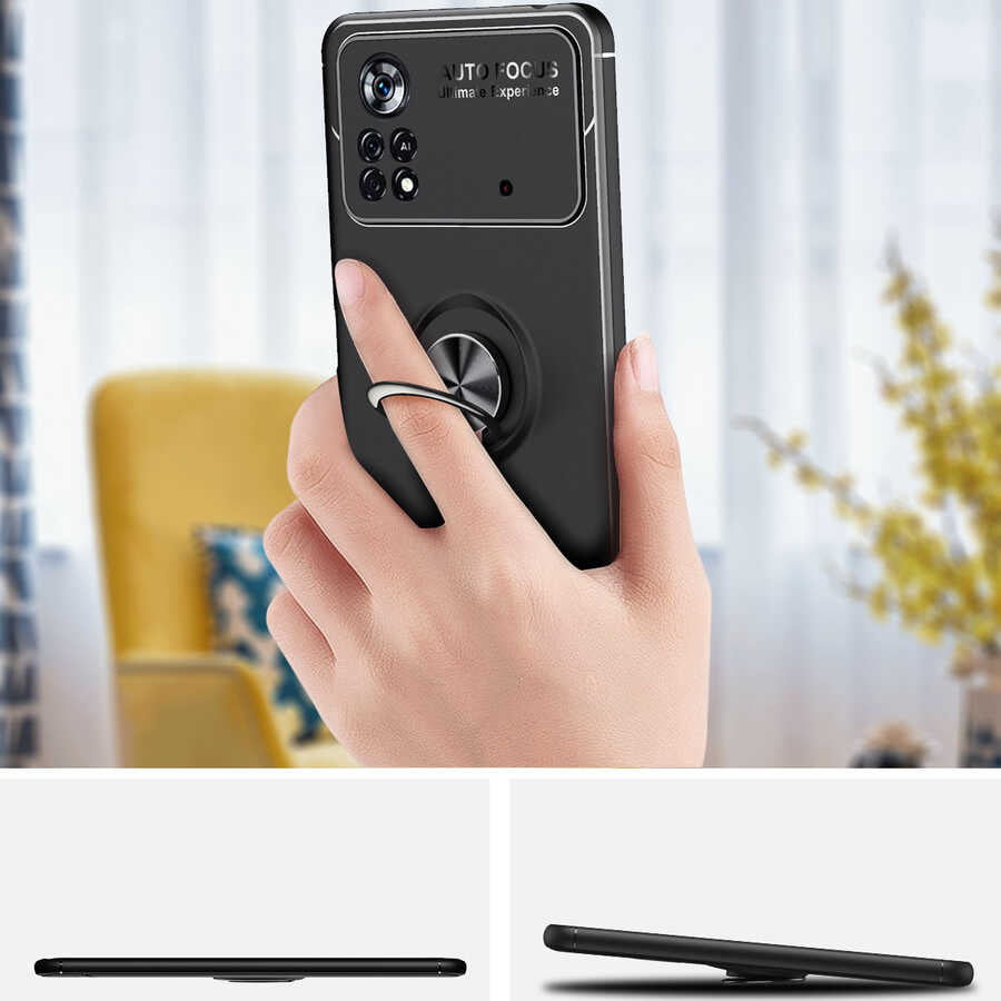 Xiaomi Poco M4 Pro 4g Kılıf Mnc Ravel Silikon Kapak-Siyah-Rose Gold