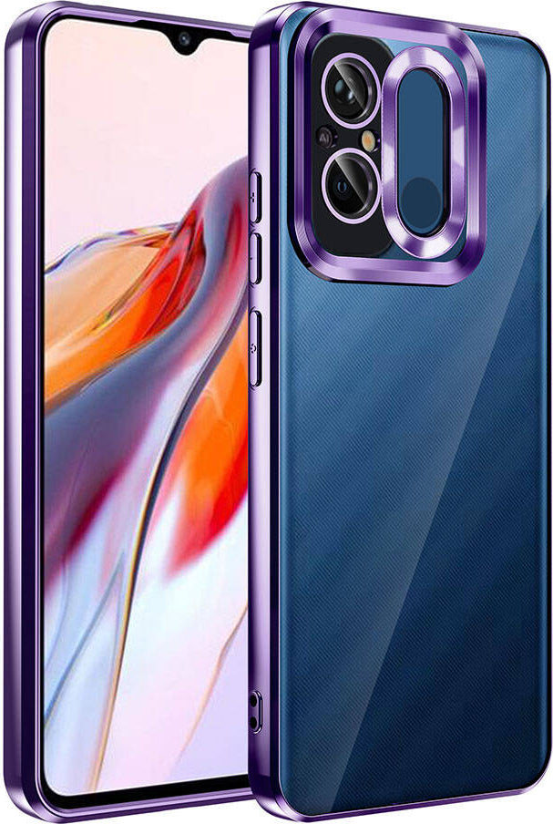 Xiaomi Redmi 12C Kılıf Kamera Korumalı Logo Gösteren Mnc Omega Kapak-Derin Mor