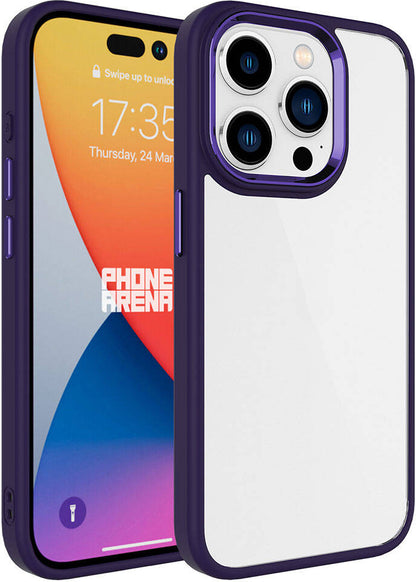 Apple iPhone 15 Pro Kılıf Mnc Krom Kapak-Derin Mor
