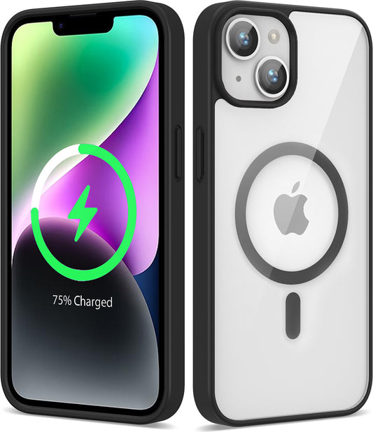 Apple iPhone 14 Kılıf Magsafe Wireless Şarj Özellikli Silikon Mnc Ege Kapak-Siyah