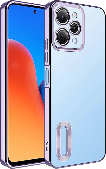 Xiaomi Redmi 12 Kılıf Kamera Korumalı Logo Gösteren Mnc Omega Kapak-Lila