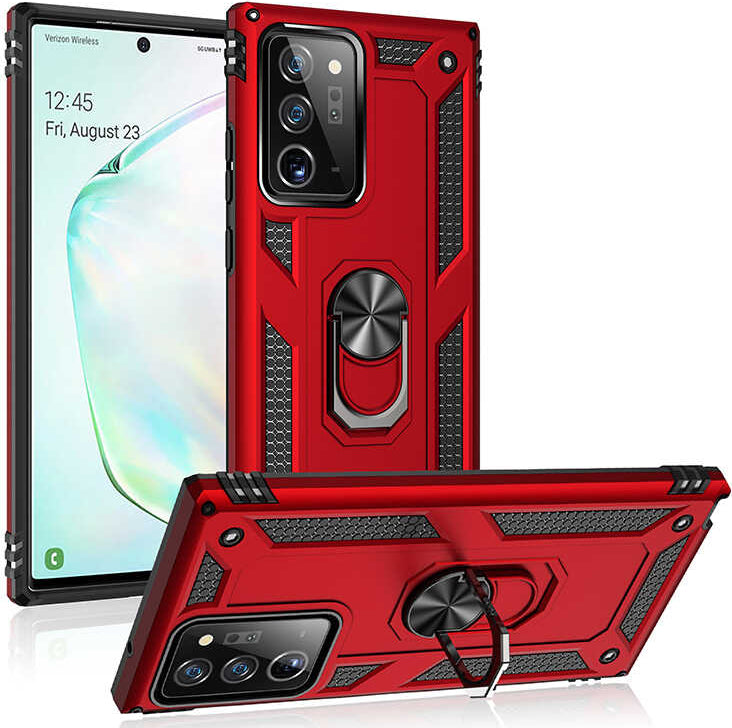 Galaxy Note 20 Ultra Kılıf Mnc Vega Kapak-Kırmızı