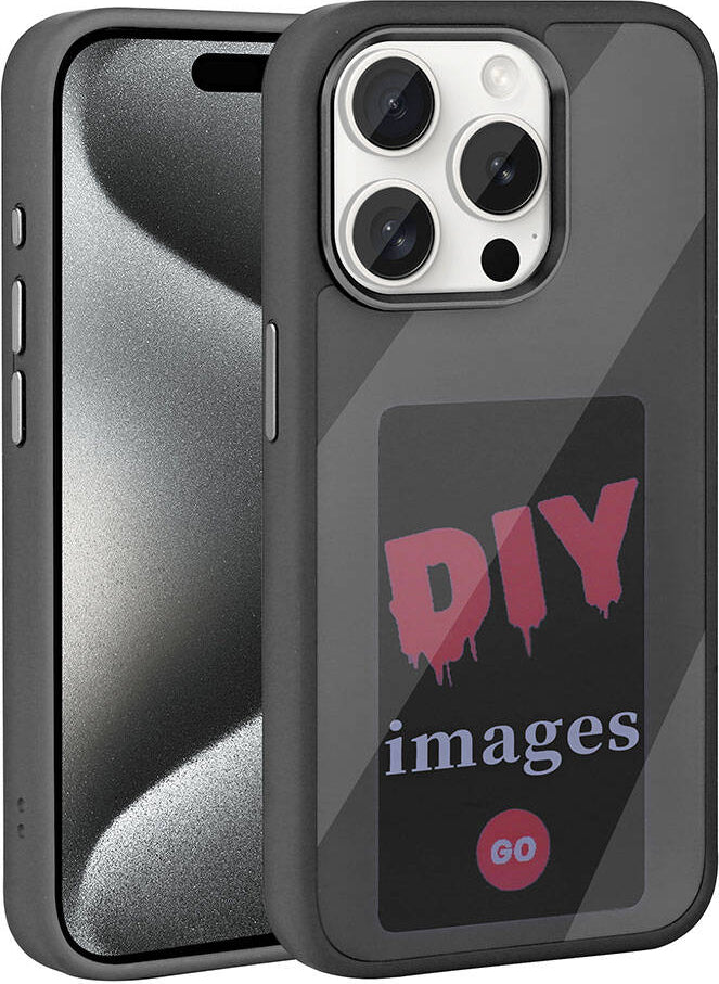 Apple iPhone 15 Pro Kılıf Ekranı Yansıtan Mnc Akıllı Nfc Kapak-Siyah