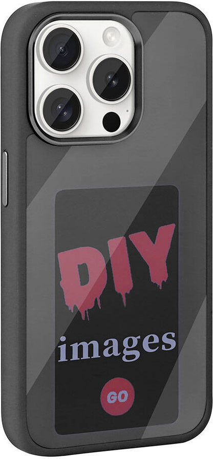 Apple iPhone 15 Pro Kılıf Ekranı Yansıtan Mnc Akıllı Nfc Kapak-Siyah