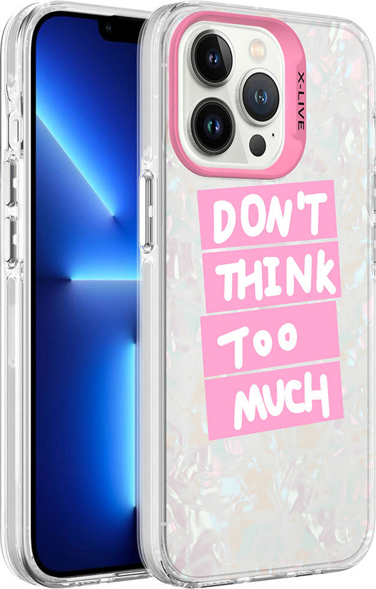 Apple iPhone 13 Pro Kılıf Mermer Desenli Mnc Marbello Kapak-Pembe