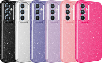 Galaxy A54 Kılıf Kamera Korumalı Simli Lüks Mnc Koton Kapak-Pembe Koyu